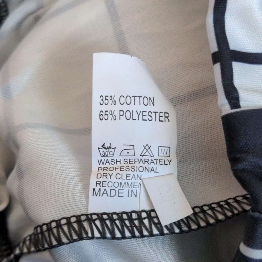 Black and White Two Tone Grid Print Color Block Jogger Pants with Pockets